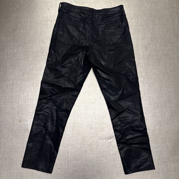 Articles of Society Womens Sz 27 Black Coated Crop Jeans Mid Rise Stretch - Picture 9 of 10